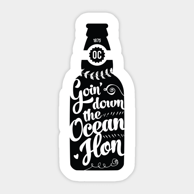 Goin' Down the Ocean Hon Sticker by HeatherDee